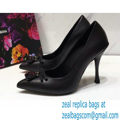 Dolce  &  Gabbana Thin Heel 10.5cm Leather Sicily Pumps Black 2021